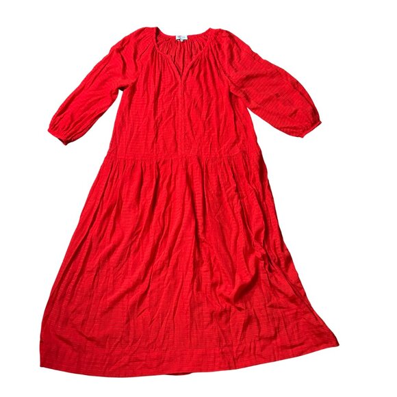 Ancient Kallos Tomata Kong Kaftan dress one size red orange beach Greece OS maxi - Picture 3 of 9